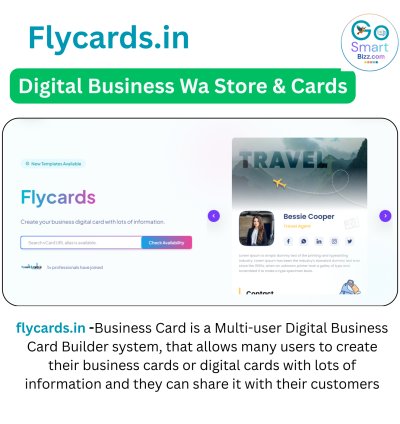 Flycards - Create your business digital card with lots of information.