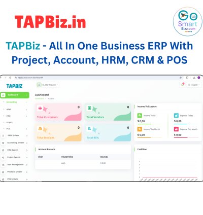 TAPBiz.in - All In One Business ERP With Project, Account, HRM, CRM & POS